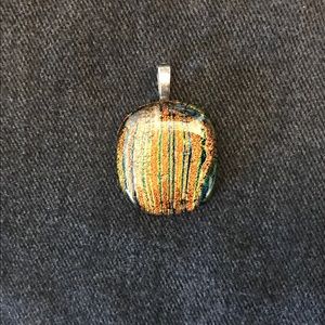 Handmade fusion glass pendant